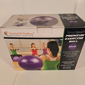 Smart Sport 25" 65cm Premium Exercise Ball Blue Posture Yoga